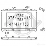 Радиатор охлаждения двигателя DIEDERICHS dcm2273 2096904 AT4G XBL
