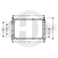 Радиатор охлаждения двигателя DIEDERICHS 4 0JU7AC 2095968 dcm1337