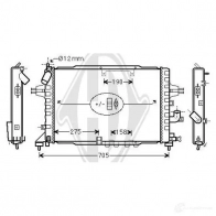 Радиатор охлаждения двигателя DIEDERICHS dcm2662 S2C 246 Opel