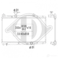 Радиатор охлаждения двигателя DIEDERICHS 2097874 R B30FI5 dcm3243