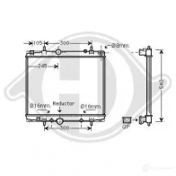 Радиатор охлаждения двигателя DIEDERICHS YJE1 7R dcm2799 2097430