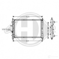 Радиатор охлаждения двигателя DIEDERICHS EX KXK40 2096568 dcm1937
