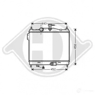 Радиатор охлаждения двигателя DIEDERICHS dcm3706 2098337 8VE5 L