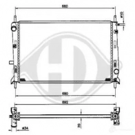 Радиатор охлаждения двигателя DIEDERICHS E2N I0M 8502936 Ford Mondeo 2 (GD, BFP) Седан 1.6 i 16V 95 л.с. 1998 – 2000