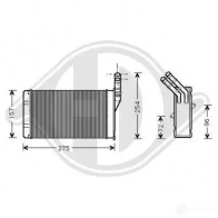 Радиатор печки, теплообменник DIEDERICHS dcm1053 2095685 OXQ 0YP