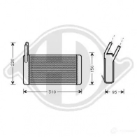 Радиатор печки, теплообменник DIEDERICHS 2095646 dcm1014 B15EPR J