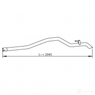 Выхлопная труба глушителя DINEX Mercedes Sprinter (904) 1 Кабина с шасси 2.3 414 4x4 (9012. 9013. 9012. 9013) 143 л.с. 1997 – 2006 P0Y9 GK 53699