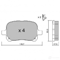 Тормозные колодки дисковые, комплект AISIN BPTO-1925 5411450713740 AK GLAK 1579775 - Изображение 2