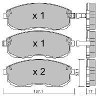 Тормозные колодки дисковые, комплект AISIN 5411450705615 Y7QI7 A 1579666 BPNI-1910 - Изображение 3