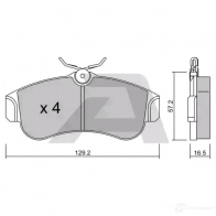 Тормозные колодки дисковые, комплект AISIN QL6 M9IS BPNI-1901 Nissan Primera (P10) 1 Хэтчбек 1.6 102 л.с. 1993 – 1996 5411450703871