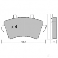 Тормозные колодки дисковые, комплект AISIN 5411450704380 1579725 BPRE-1005 ZZ GERY8