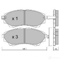 Тормозные колодки дисковые, комплект AISIN 5411450703413 BPFO-1909 49 D4N 1579576 - Изображение 2