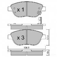 Тормозные колодки дисковые, комплект AISIN Opel Corsa (D) 4 2006 – 2014 RL1MC 2O BPOP-1007 5411450704007