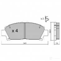 Тормозные колодки дисковые, комплект AISIN H7190 I BPTO-1922 1579772 5411450713450 - Изображение 2