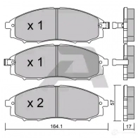 Тормозные колодки дисковые, комплект AISIN 5411450705936 BPNI-1903 0 1ZLKA 1579663