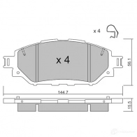 Тормозные колодки дисковые, комплект AISIN BPTO-1030 JR JPF 1424297751 - Изображение 2