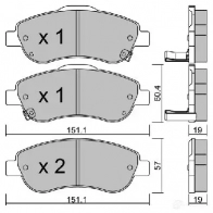 Тормозные колодки дисковые, комплект AISIN BPHO-1005 5411450742931 Honda CR-V 4 (RM) Кроссовер 1.6 i DTEC 4WD 160 л.с. 2015 – 2025 XQ5NY XS
