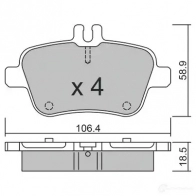 Тормозные колодки дисковые, комплект AISIN Mercedes GLA (X156) 1 Кроссовер 2.0 GLA 220 4 matic (1547) 184 л.с. 2017 – 2025 LH74 9O4 BPMB-2015