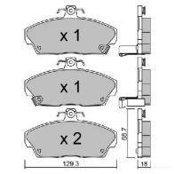 Тормозные колодки дисковые, комплект AISIN Honda Civic 6 (EJ, EK) Хэтчбек 1.6 107 л.с. 1995 – 2000 74 FYLI BPHO-1000 5411450716956