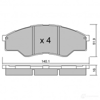 Тормозные колодки дисковые, комплект AISIN BPTO-1031 1424297752 M3E KS - Изображение 2