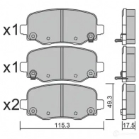 Тормозные колодки дисковые, комплект AISIN BPFI-2009 Fiat 500X (334) 1 Кроссовер 2.0 D Multijet 4x4 136 л.с. 2014 – 2024 EQ 0LDW