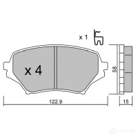Тормозные колодки дисковые, комплект AISIN 1217553045 BPMZ-1004 TR0 AR08 5411450730273 - Изображение 2