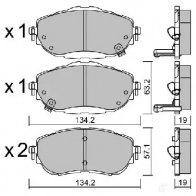 Тормозные колодки дисковые, комплект AISIN Toyota Auris (E180) 2 Универсал 1.3 (NRE180) 99 л.с. 2013 – 2025 ZGEL9 GO BPTO-1020 5411450740807