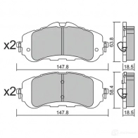 Тормозные колодки дисковые, комплект AISIN BPPE-1023 JUY2 0 Peugeot 308 2 (T9, 4C) Хэтчбек 1.5 BlueHDi 130 131 л.с. 2017 – 2025