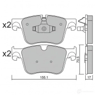 Тормозные колодки дисковые, комплект AISIN F 8SNM 1437276208 BPPE-1024