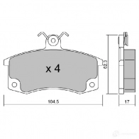Тормозные колодки дисковые, комплект AISIN BPLA-1001 AK YN8SX 1579611 5411450703604 - Изображение 3