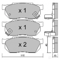 Тормозные колодки дисковые, комплект AISIN LT VBGC 1198159698 BPHO-1906 5411450729673 - Изображение 2