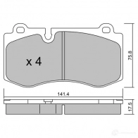 Тормозные колодки дисковые, комплект AISIN 1424297733 9F DRA5I BPMB-1016 - Изображение 2