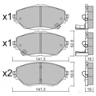 Тормозные колодки дисковые, комплект AISIN 1217555963 BPTO-1027 5411450741798 A 8J6T2 - Изображение 2