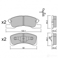 Тормозные колодки дисковые, комплект AISIN KFGR U BPMI-1007 1424297739 - Изображение 2