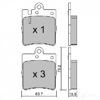 Тормозные колодки дисковые, комплект AISIN 5411450703789 BPMB-2003 A 4O1DH 1579628 - Изображение 3