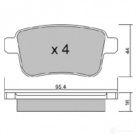 Тормозные колодки дисковые, комплект AISIN 5411450704519 Renault Kangoo Be Bop (KW) 2 Минивэн BPRE-2005 Z2 MUA