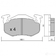 Тормозные колодки дисковые, комплект AISIN BPRE-1017 5411450728706 Renault Twingo (C06) 1 Хэтчбек 1.2 (C063. C064) 55 л.с. 1993 – 1996 C UVCKG