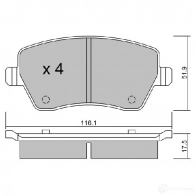 Тормозные колодки дисковые, комплект AISIN CEOEV3 P Renault Clio (BR, CR) 3 Хэтчбек 1.5 dCi 82 л.с. 2007 – 2024 BPRE-1901 5411450704342