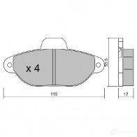 Тормозные колодки дисковые, комплект AISIN TNNHCP Y BPFI-1006 5411450702997 1579531 - Изображение 2