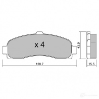 Тормозные колодки дисковые, комплект AISIN 8 7AY2 BPNI-1914 5411450706025 1579670 - Изображение 2