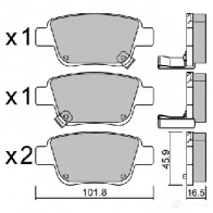 Тормозные колодки дисковые, комплект AISIN XX2U K 5411450704656 BPTO-2002 1579778 - Изображение 3