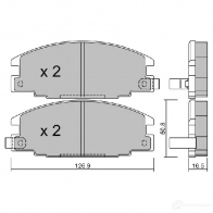 Тормозные колодки дисковые, комплект AISIN 1424297736 TPP0F Z BPMB-2012