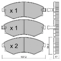 Тормозные колодки дисковые, комплект AISIN 5411450713610 Y70W O 1579597 BPHY-1906 - Изображение 2