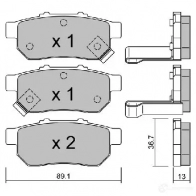 Тормозные колодки дисковые, комплект AISIN 5411450705530 ZY3 1ID 1579588 BPHO-2900 - Изображение 3