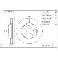Тормозной диск AISIN A6F127S 1440146764 SV CU3B