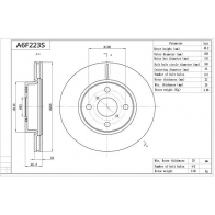 Тормозной диск AISIN I 18L4 A6F223S 1440146767