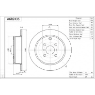 Тормозной диск AISIN 8XA7 UJ0 A6R243S Toyota Yaris Verso (XP20) 1 Минивэн 1.4 D 4D (NLP20. NLP22) 75 л.с. 2001 – 2005