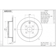 Тормозной диск AISIN 8XA7 UJ0 A6R243S 1440146779