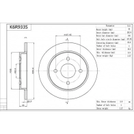 Тормозной диск AISIN Ford Focus 1 Хэтчбек 1.8 16V BiFuel 115 л.с. 2002 – 2004 K6R933S S 7EQN