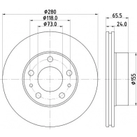 Тормозной диск DON PCD17872 Fiat Ducato (290) 4 Фургон 140 Multijet 2,3 D 140 л.с. 2019 – 2025 W 364F